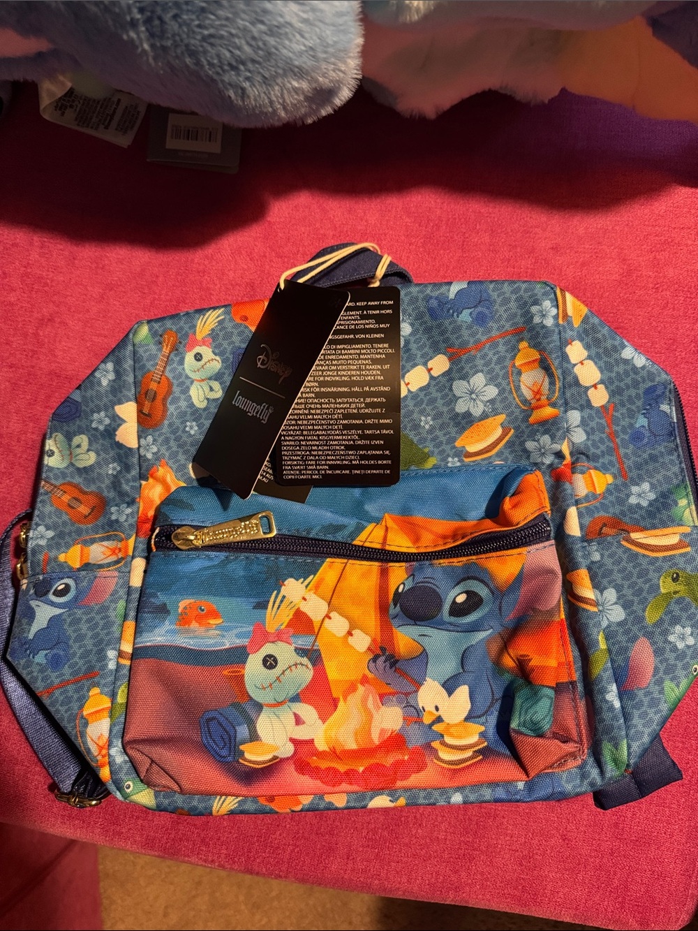 Disney Lilo & Stitch Blue Campfire Backpack by Loungefly NWT